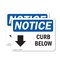 Signmission Curb Below (Down Arrow), 10 in W x Rectangle, Plastic OS-2PACK-NS-P-710-L-10859 - alternate 1